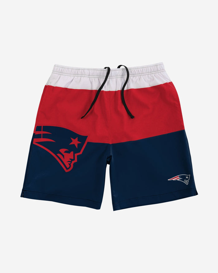 New England Patriots 3 Stripe Big Logo Swimming Trunks FOCO - FOCO.com