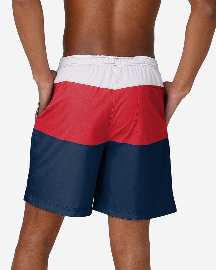 New England Patriots 3 Stripe Big Logo Swimming Trunks FOCO - FOCO.com