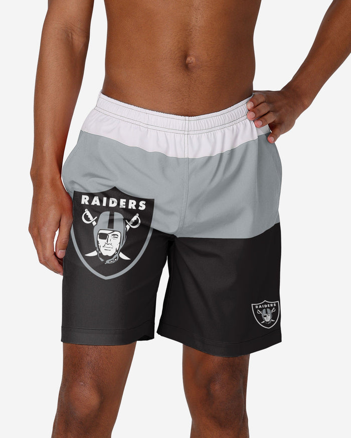 Las Vegas Raiders 3 Stripe Big Logo Swimming Trunks FOCO S - FOCO.com