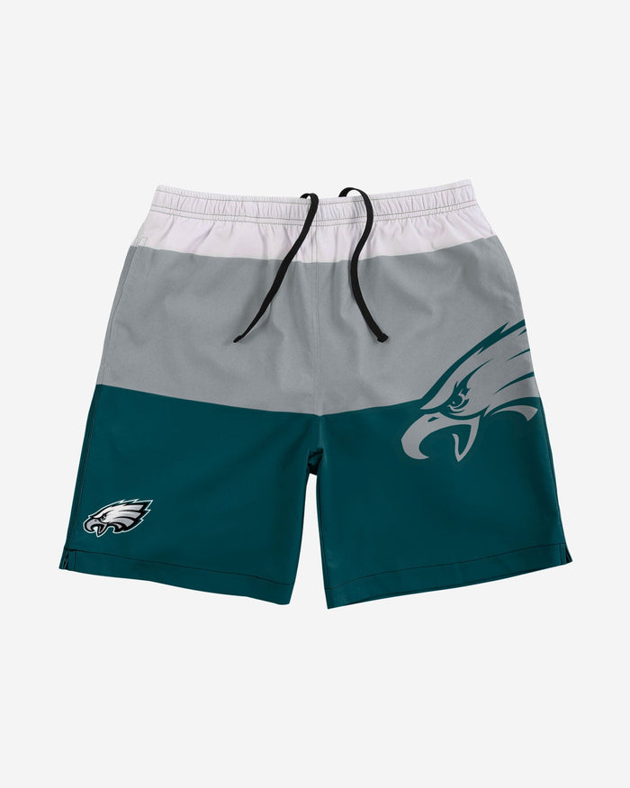 Philadelphia Eagles 3 Stripe Big Logo Swimming Trunks FOCO - FOCO.com