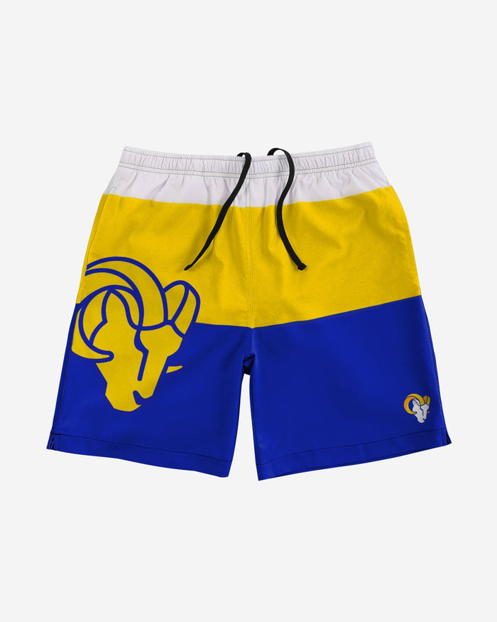 Los Angeles Rams 3 Stripe Big Logo Swimming Trunks FOCO - FOCO.com