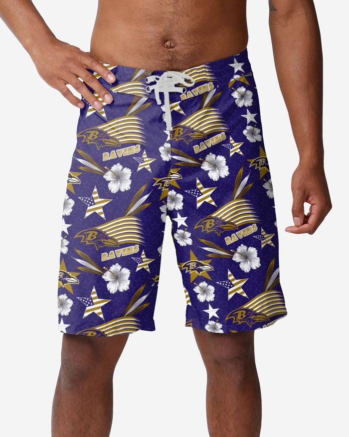 Baltimore Ravens Americana Boardshorts FOCO S - FOCO.com