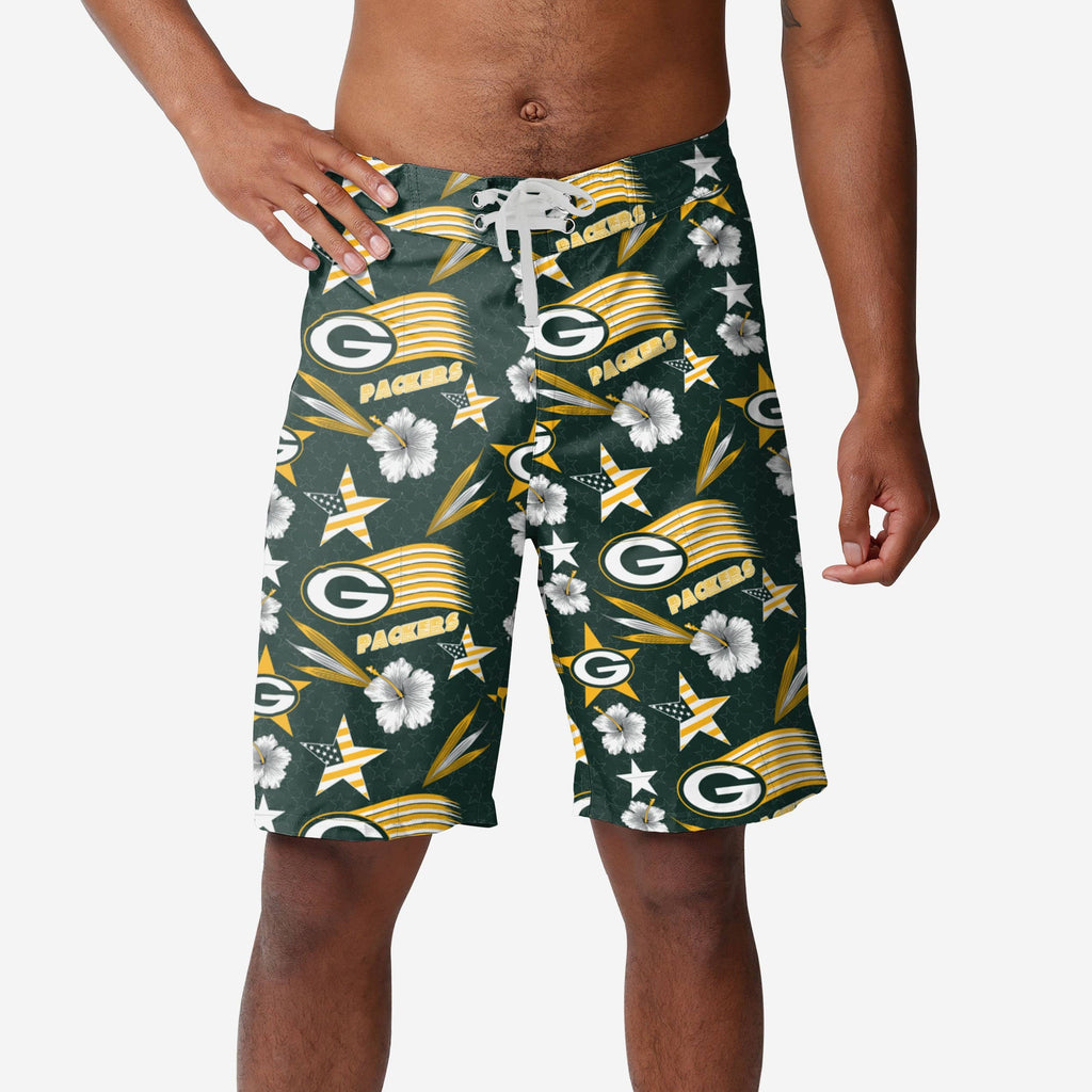 Green Bay Packers Americana Boardshorts FOCO S - FOCO.com