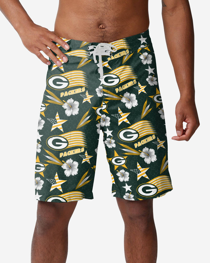 Green Bay Packers Americana Boardshorts FOCO S - FOCO.com