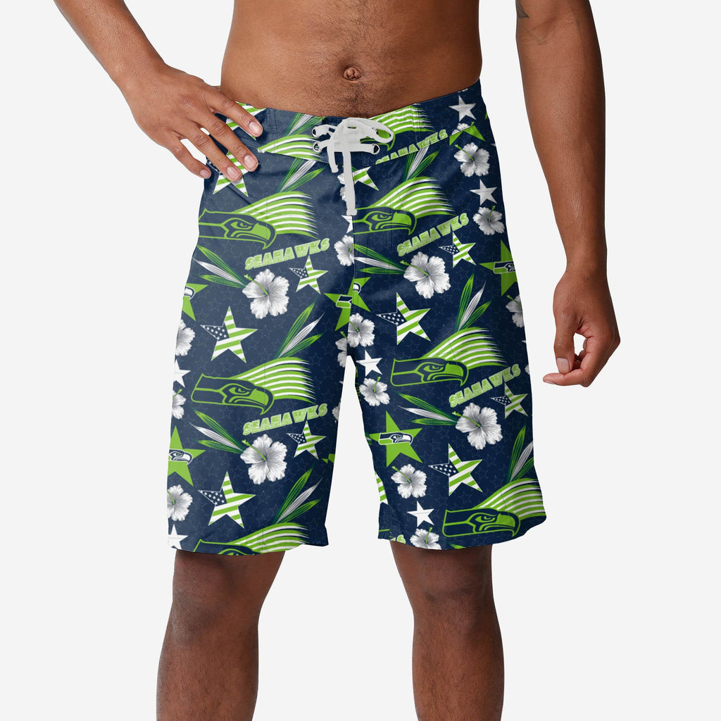 Seattle Seahawks Americana Boardshorts FOCO S - FOCO.com