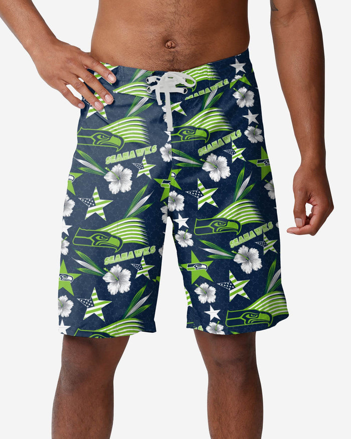 Seattle Seahawks Americana Boardshorts FOCO S - FOCO.com