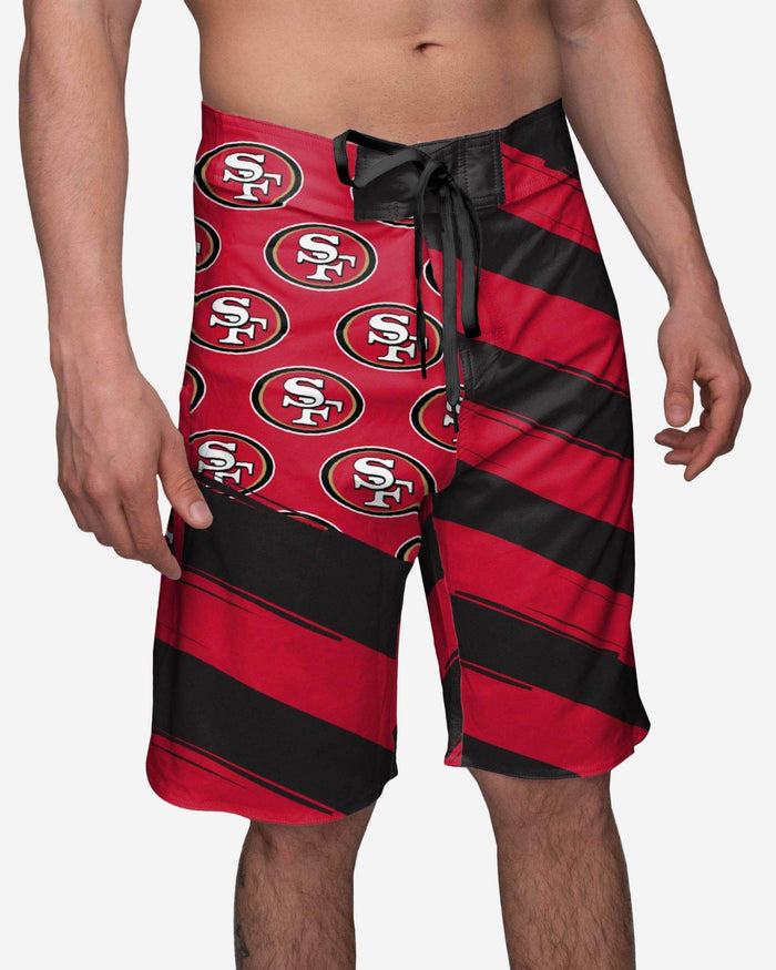 San Francisco 49ers Diagonal Flag Boardshorts FOCO S - FOCO.com