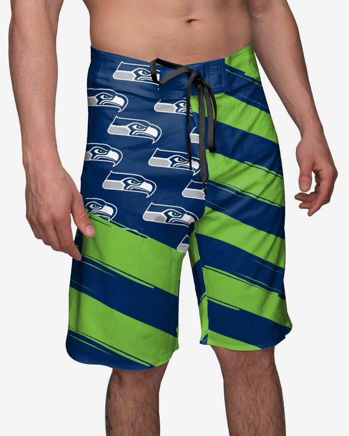 Seattle Seahawks Diagonal Flag Boardshorts FOCO S - FOCO.com