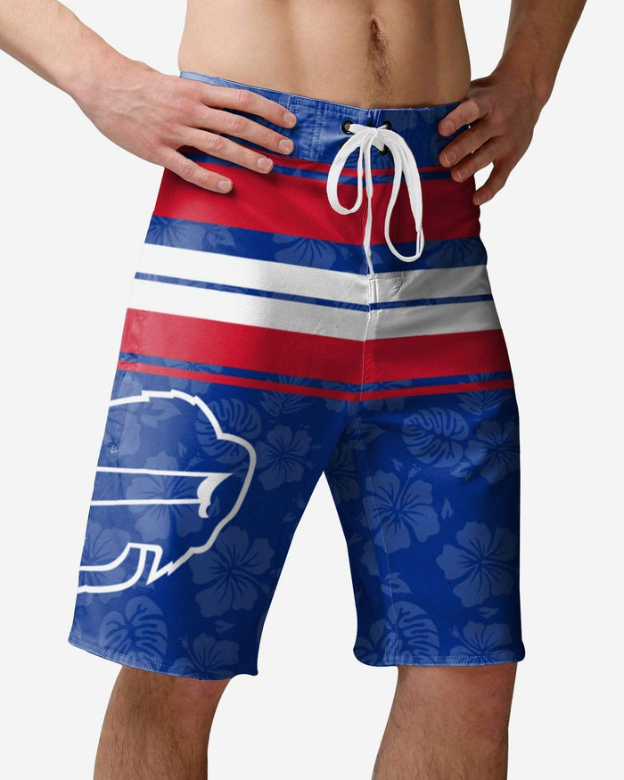 Buffalo Bills Hibiscus Boardwalk Stripe Boardshorts FOCO S - FOCO.com