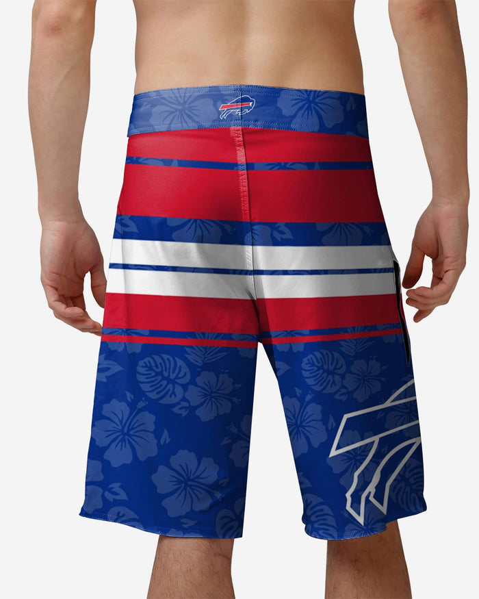 Buffalo Bills Hibiscus Boardwalk Stripe Boardshorts FOCO - FOCO.com