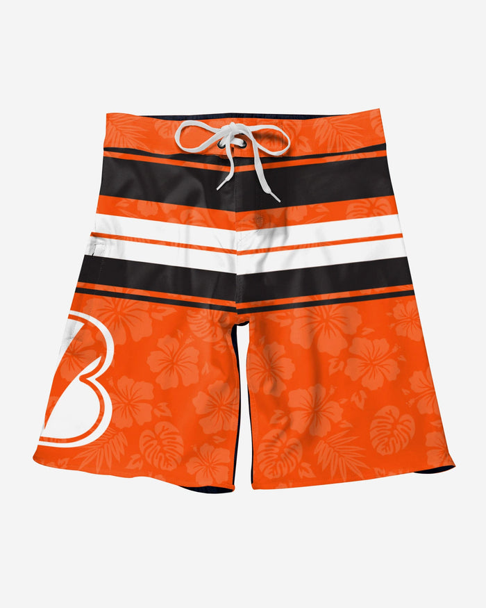 Cincinnati Bengals Hibiscus Boardwalk Stripe Boardshorts FOCO - FOCO.com