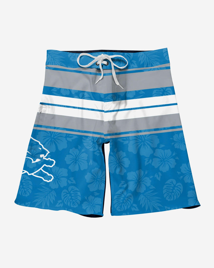 Detroit Lions Hibiscus Boardwalk Stripe Boardshorts FOCO - FOCO.com