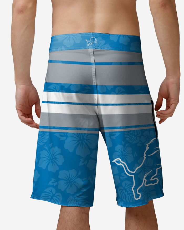 Detroit Lions Hibiscus Boardwalk Stripe Boardshorts FOCO - FOCO.com