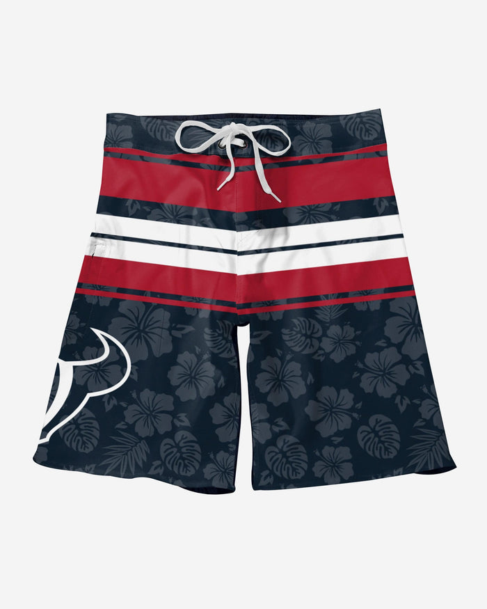 Houston Texans Hibiscus Boardwalk Stripe Boardshorts FOCO - FOCO.com