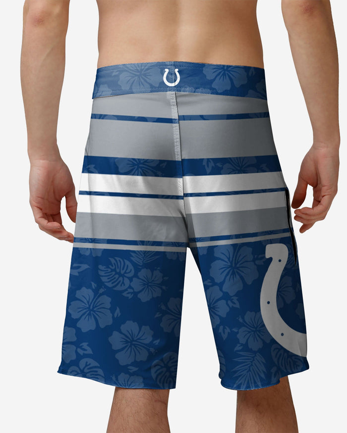 Indianapolis Colts Hibiscus Boardwalk Stripe Boardshorts FOCO - FOCO.com