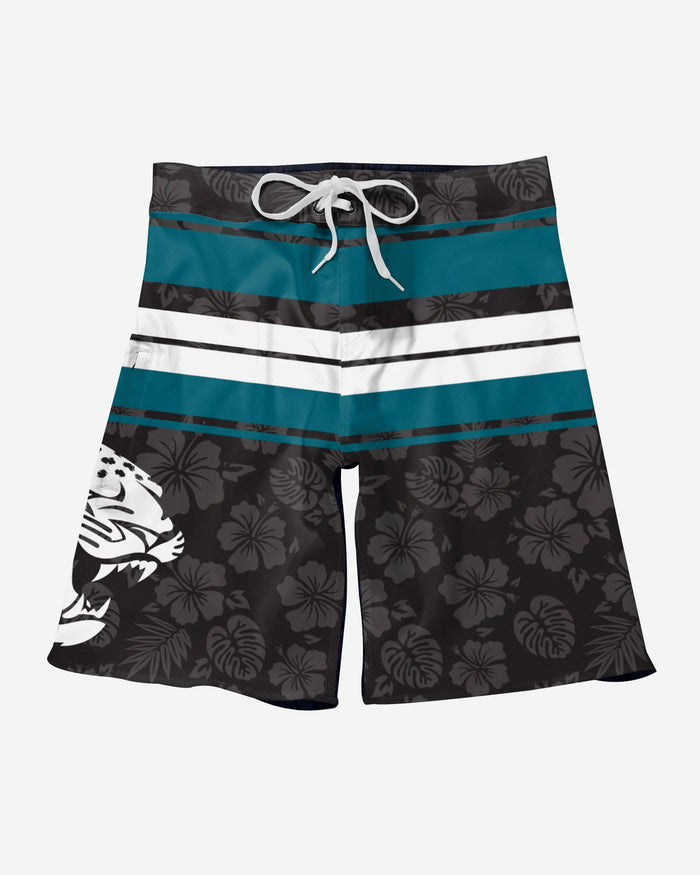 Jacksonville Jaguars Hibiscus Boardwalk Stripe Boardshorts FOCO - FOCO.com