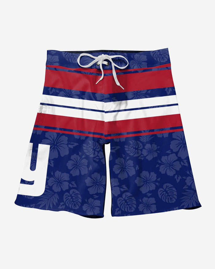 New York Giants Hibiscus Boardwalk Stripe Boardshorts FOCO - FOCO.com