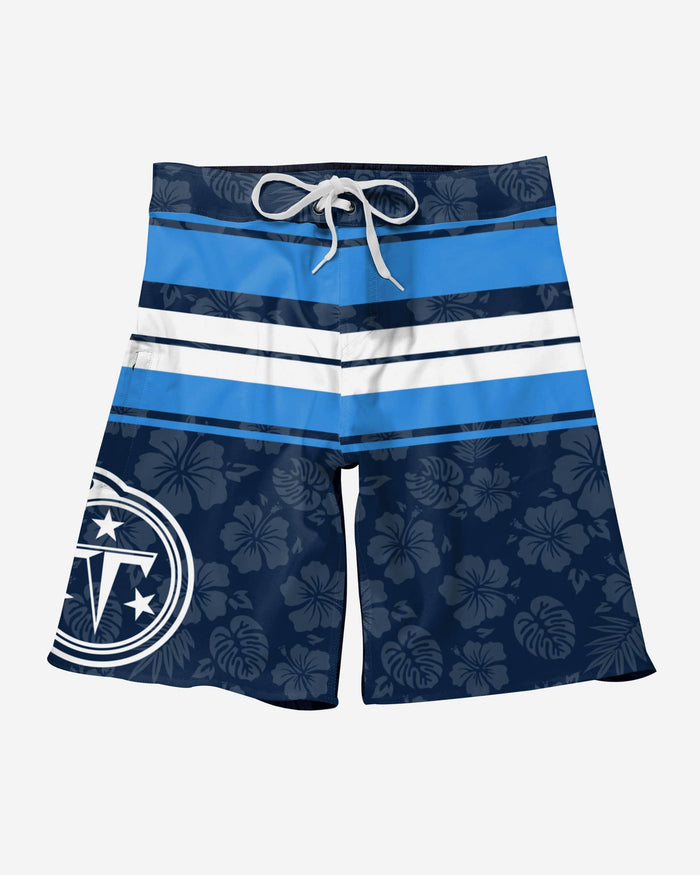 Tennessee Titans Hibiscus Boardwalk Stripe Boardshorts FOCO - FOCO.com