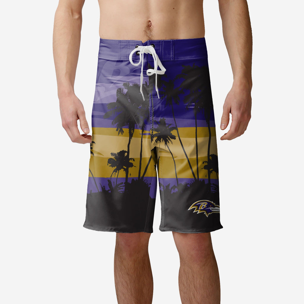 Baltimore Ravens Sunset Boardshorts FOCO S - FOCO.com