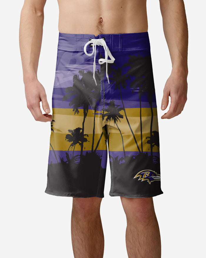 Baltimore Ravens Sunset Boardshorts FOCO S - FOCO.com