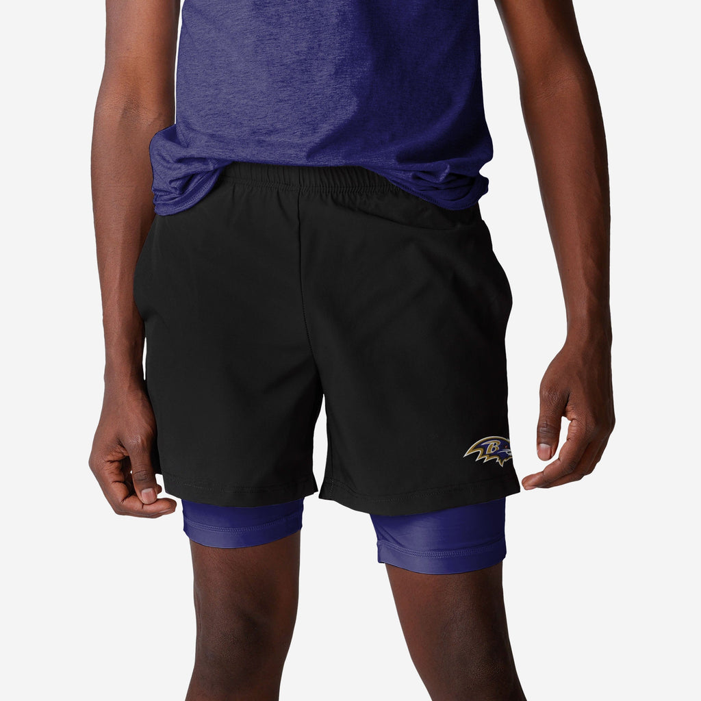 Baltimore Ravens Black Team Color Lining Shorts FOCO S - FOCO.com