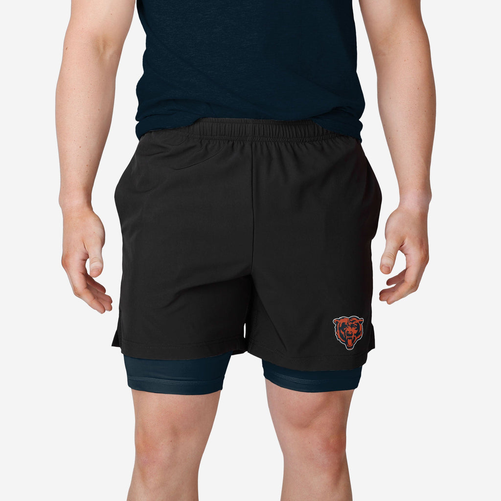 Chicago Bears Black Team Color Lining Shorts FOCO S - FOCO.com