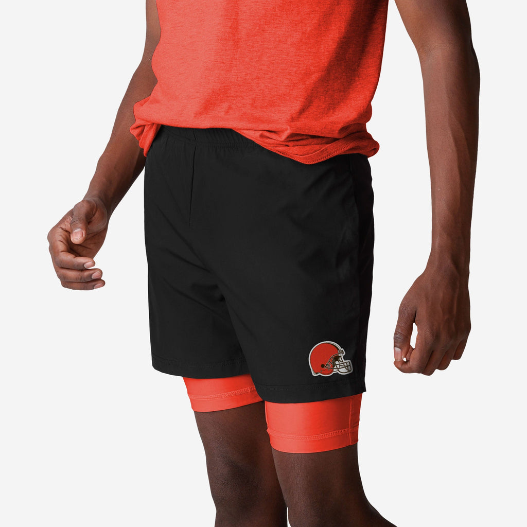 Cleveland Browns Black Team Color Lining Shorts FOCO S - FOCO.com