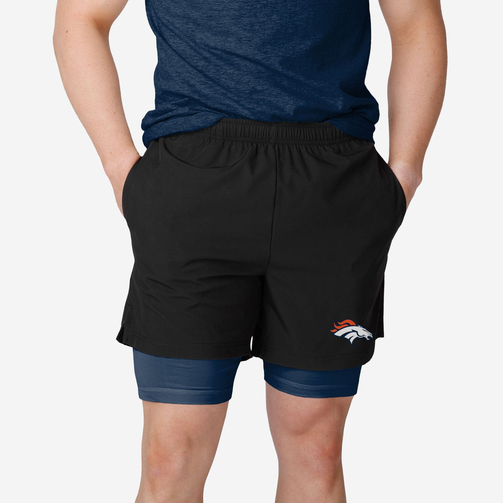 Denver Broncos Black Team Color Lining Shorts FOCO S - FOCO.com