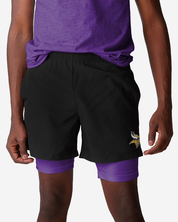 Minnesota Vikings Black Team Color Lining Shorts FOCO S - FOCO.com