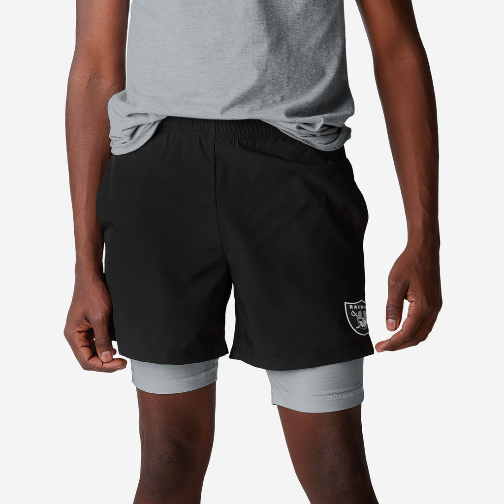 Las Vegas Raiders Black Team Color Lining Shorts FOCO S - FOCO.com