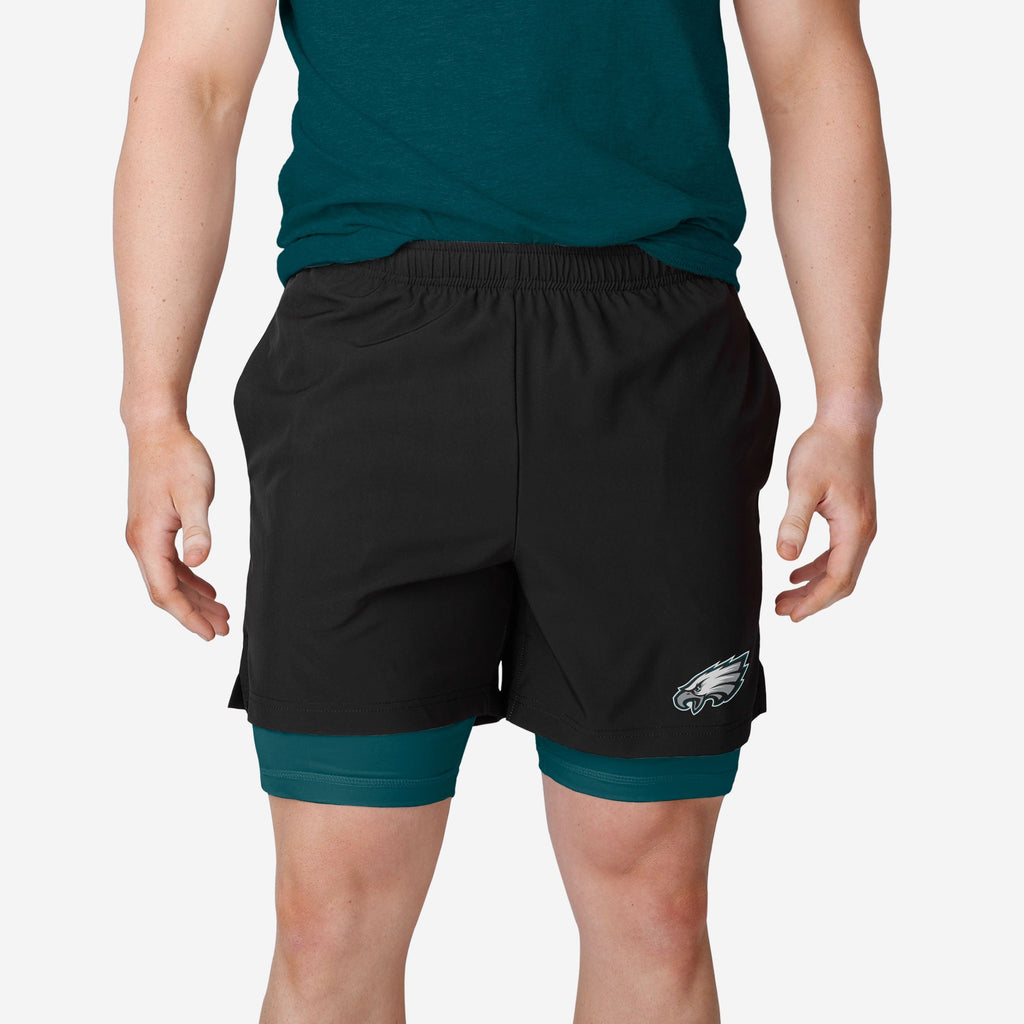 Philadelphia Eagles Black Team Color Lining Shorts FOCO S - FOCO.com