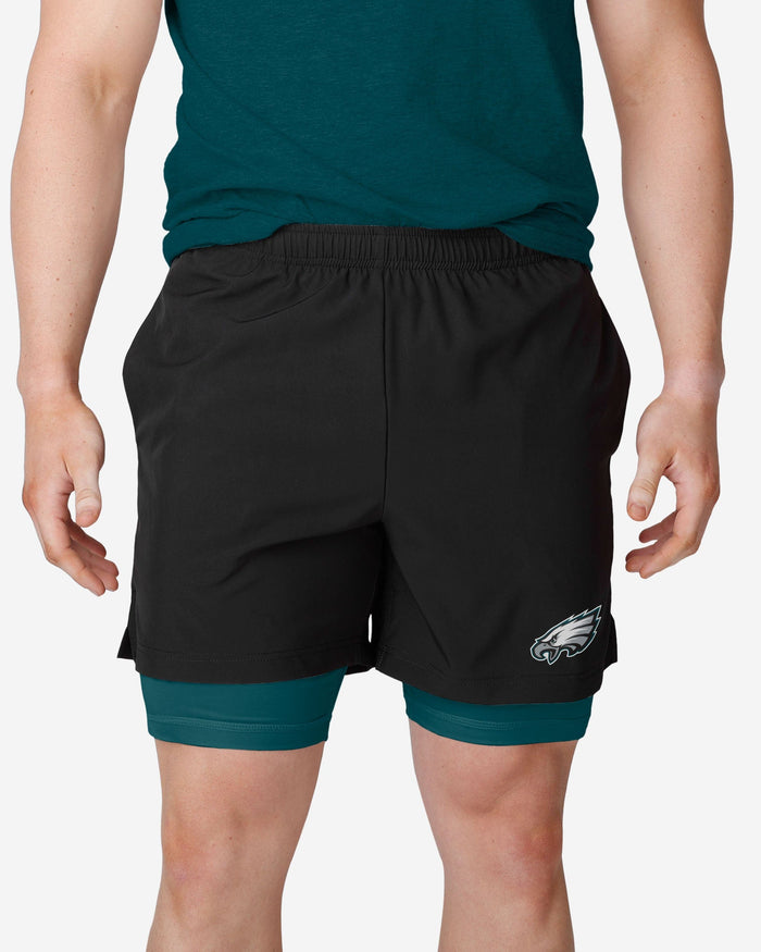 Philadelphia Eagles Black Team Color Lining Shorts FOCO S - FOCO.com