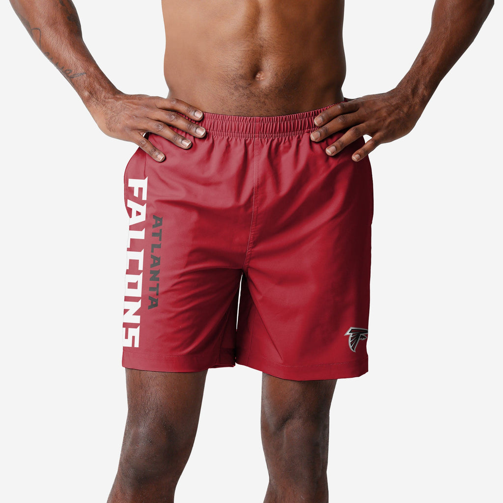 Atlanta Falcons Solid Wordmark Traditional Swimming Trunks FOCO S - FOCO.com