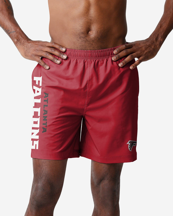 Atlanta Falcons Solid Wordmark Traditional Swimming Trunks FOCO S - FOCO.com