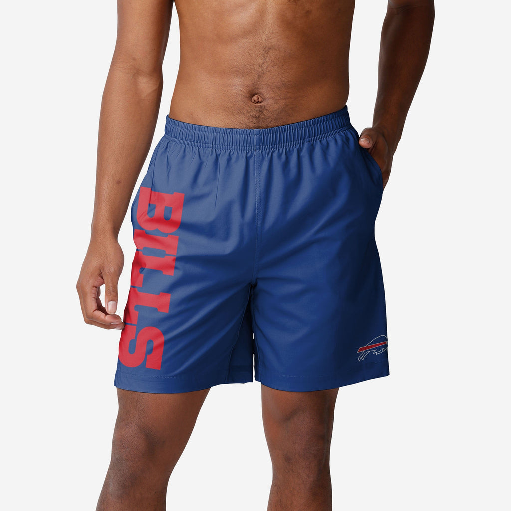 Buffalo Bills Solid Wordmark Traditional Swimming Trunks FOCO S - FOCO.com