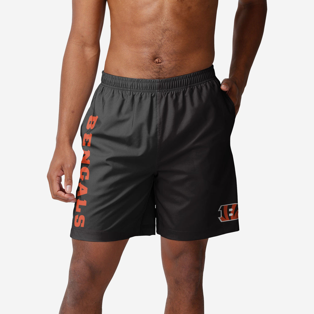 Cincinnati Bengals Solid Wordmark Traditional Swimming Trunks FOCO S - FOCO.com