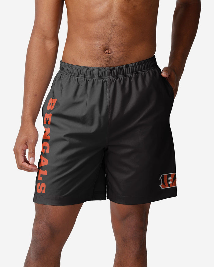 Cincinnati Bengals Solid Wordmark Traditional Swimming Trunks FOCO S - FOCO.com