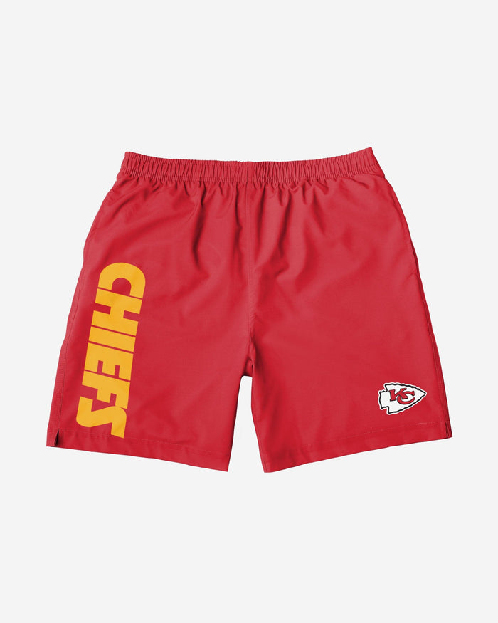 Kansas City Chiefs Solid Wordmark Traditional Swimming Trunks FOCO - FOCO.com