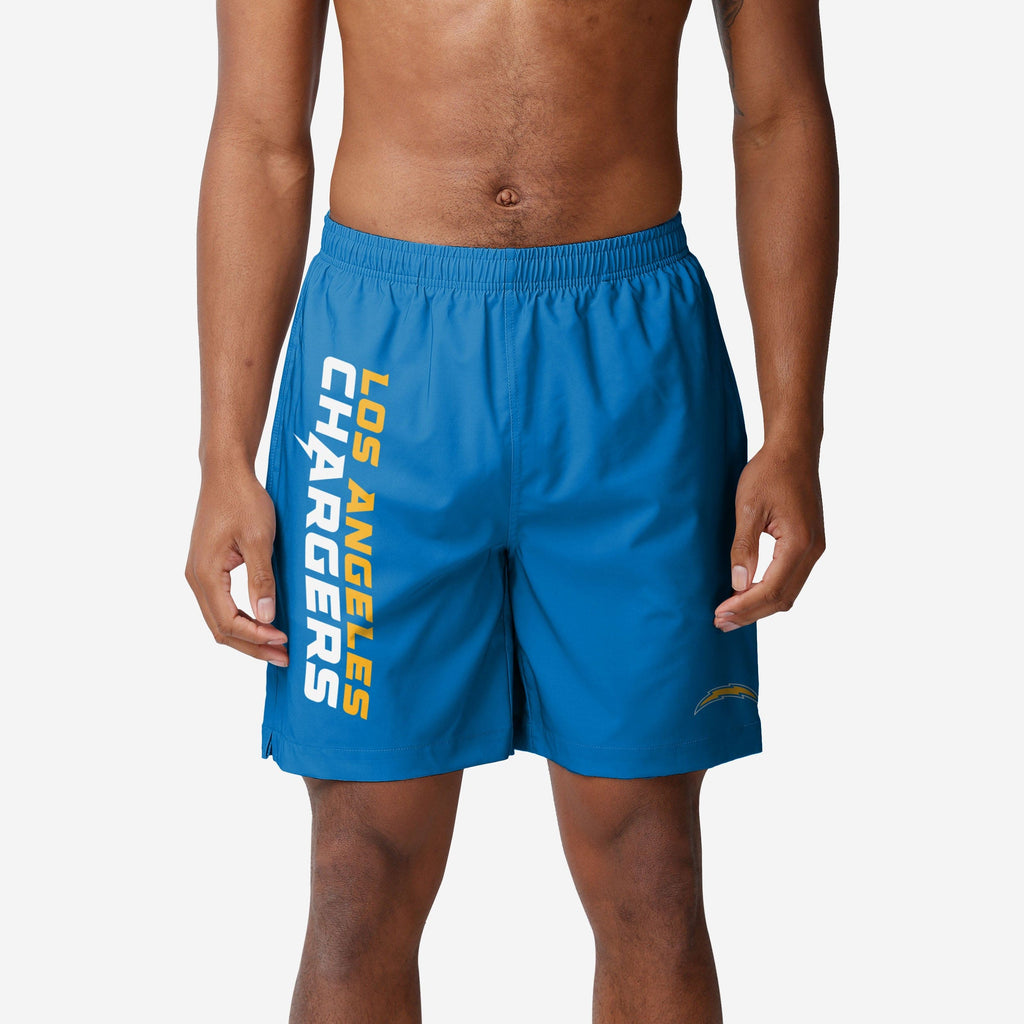 Los Angeles Chargers Solid Wordmark Traditional Swimming Trunks FOCO S - FOCO.com