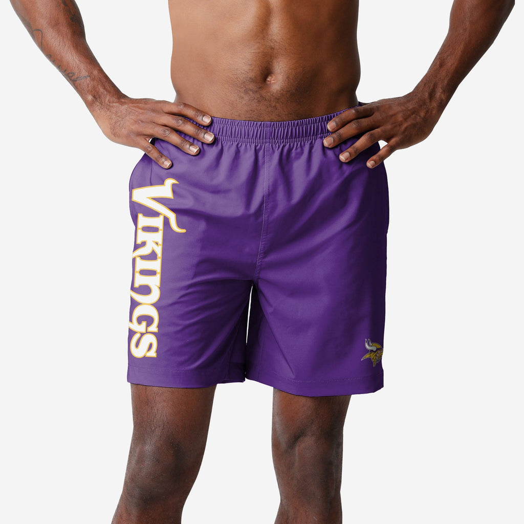 Minnesota Vikings Solid Wordmark Traditional Swimming Trunks FOCO S - FOCO.com