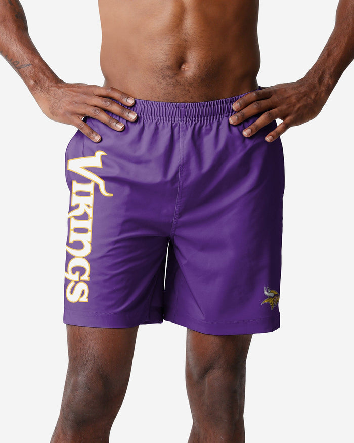 Minnesota Vikings Solid Wordmark Traditional Swimming Trunks FOCO S - FOCO.com