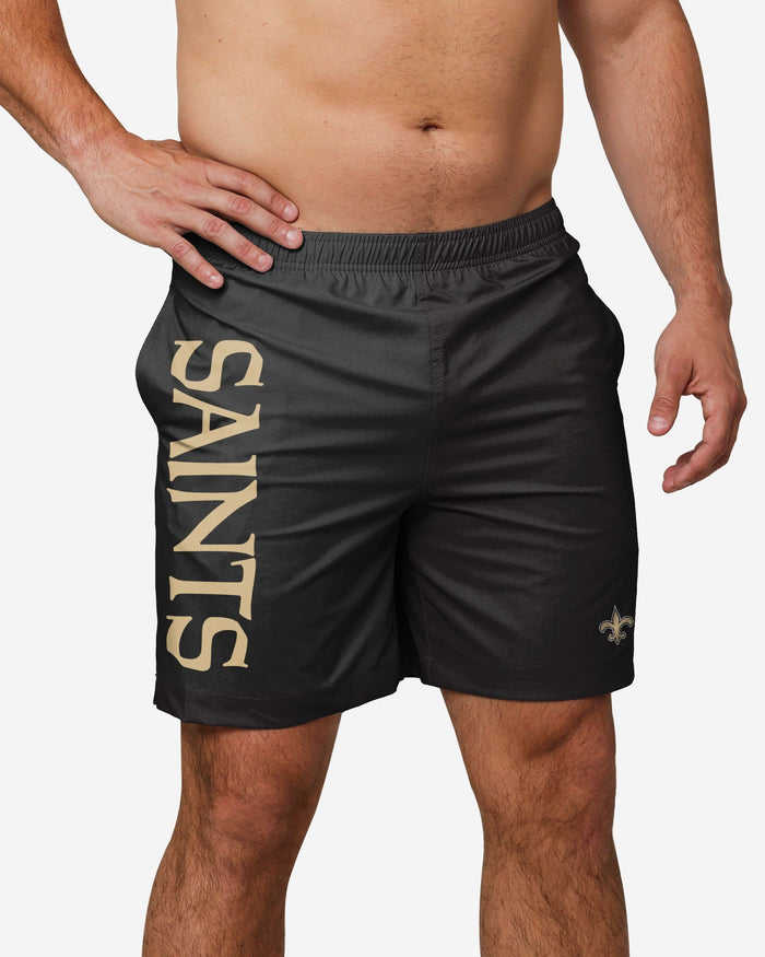 New Orleans Saints Solid Wordmark Traditional Swimming Trunks FOCO S - FOCO.com