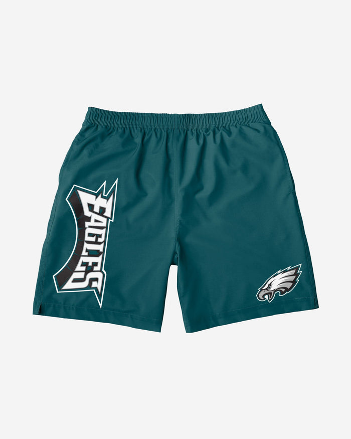 Philadelphia Eagles Solid Wordmark Traditional Swimming Trunks FOCO - FOCO.com