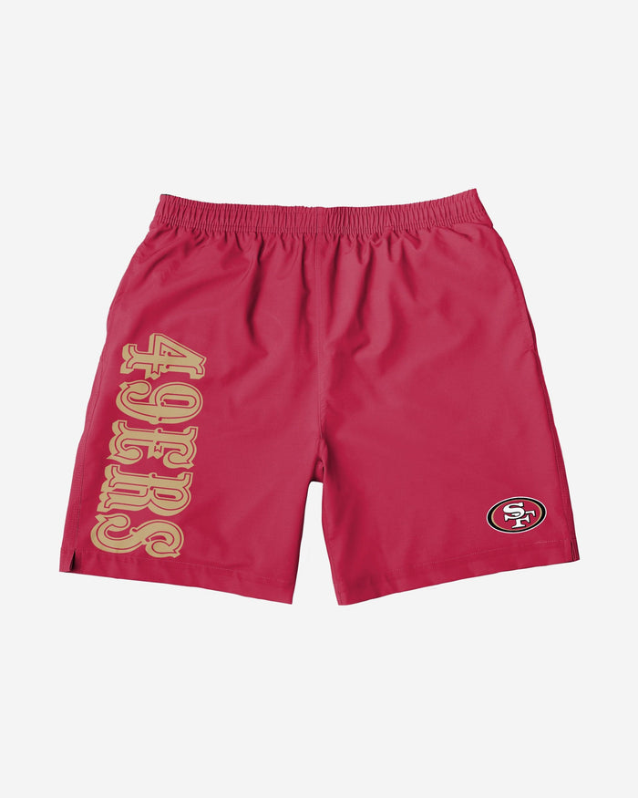 San Francisco 49ers Solid Wordmark Traditional Swimming Trunks FOCO - FOCO.com