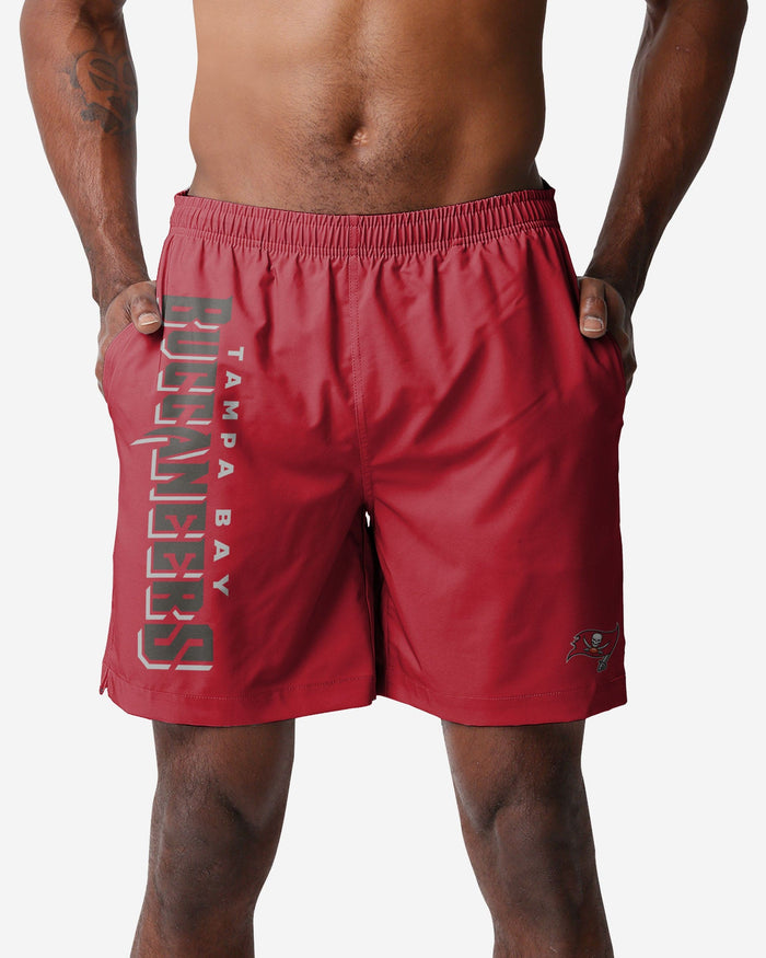 Tampa Bay Buccaneers Solid Wordmark Traditional Swimming Trunks FOCO S - FOCO.com