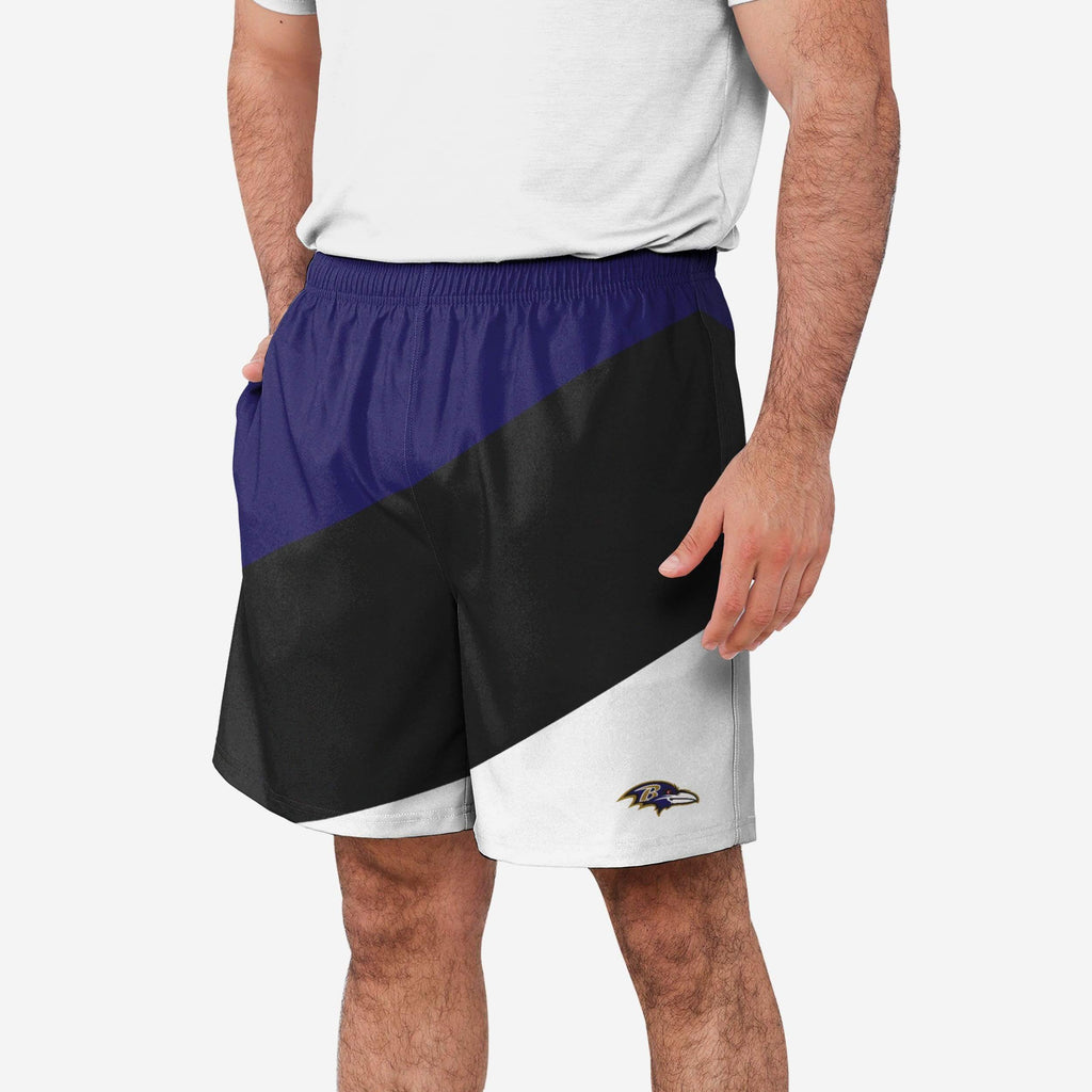 Baltimore Ravens Colorblock Double Down Liner Training Shorts FOCO S - FOCO.com