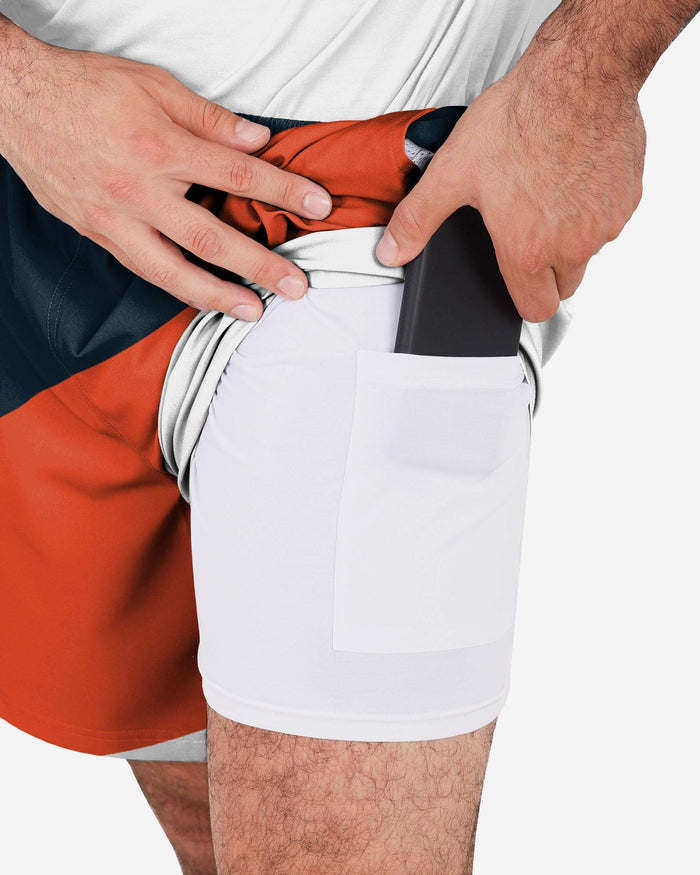 Chicago Bears Colorblock Double Down Liner Training Shorts FOCO - FOCO.com