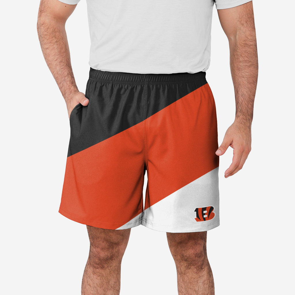 Cincinnati Bengals Colorblock Double Down Liner Training Shorts FOCO S - FOCO.com