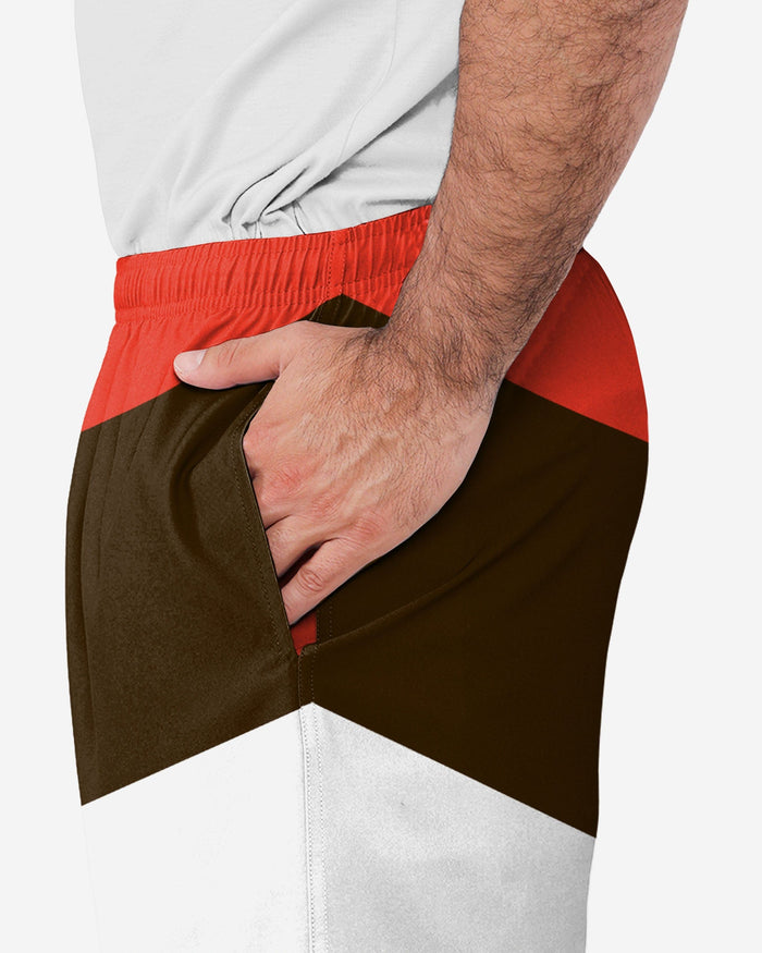 Cleveland Browns Colorblock Double Down Liner Training Shorts FOCO - FOCO.com