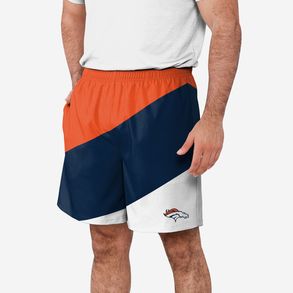 Denver Broncos Colorblock Double Down Liner Training Shorts FOCO S - FOCO.com